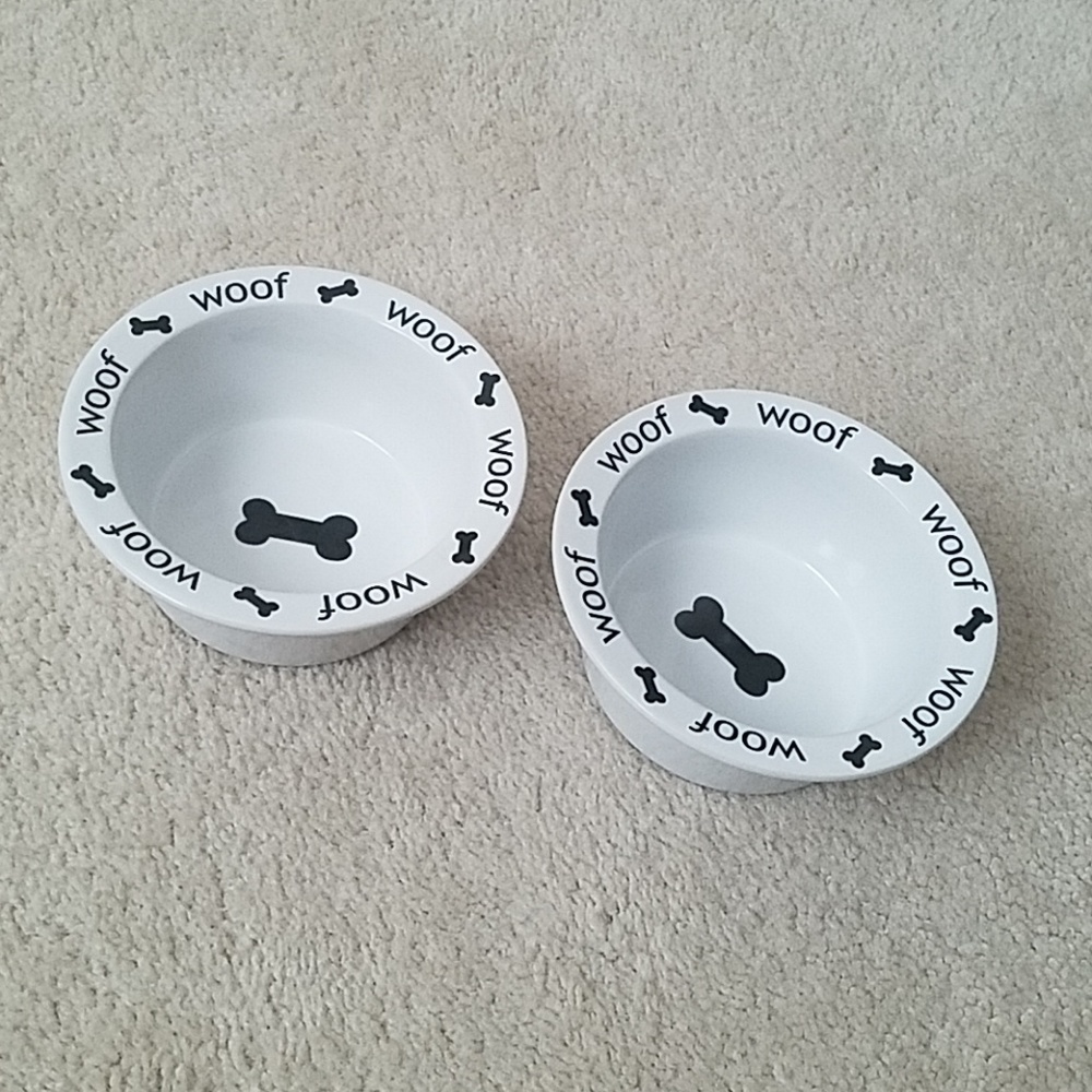 DOG "Woof" Bowls SET
